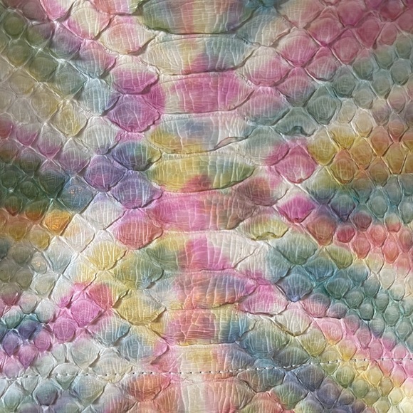 Multi color snake skin clutch new from Stacey Lapidus. - Picture 3 of 7